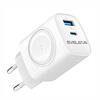 Laadija Evelatus PowerSync 2-in-1, USB-C + USB-A, juhtmevaba, 20 W, valge