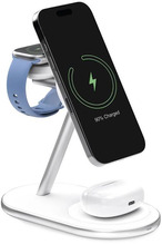 Juhtmevaba laadija Puro Mag Station Qi2 3-in-1, MagSafe, Qi2, valge