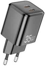 Laadija Awei PD65-EU, 35W, 2xUSB-C, must, GaN