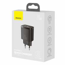 Laadija Baseus CCXJ-B01, USB + Type-C, 20 W, must