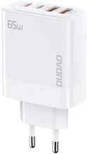 Laadija Dudao A65EU, 2xUSB-C, 2xUSB-A, 65W, valge