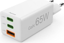 Laadija Hama mini GaN 65W, 2xUSB-C, 1xUSB-A, valge