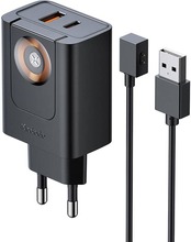 Laadija McDodo CH-3700, 30 W, 2-in-1, USB-C+A, must