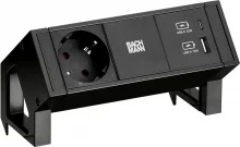 Laadija Bachmann DESK2, 1x CEE7/3, USB A/C, must