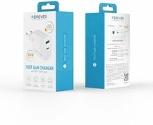 Laadija Forever TC-06-65AC, 65W, 1x USB-C, 1x USB, valge