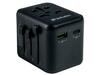 Reisiadapter Verbatim UTA-02, 2xUSB-A, USB-C PD 20W, must