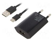 Laadija Goobay 45293 USB-C 5 W, 1 m kaabel, must
