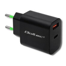 Laadija Qoltec 51713, 18W, 5-12V, 1.5-3A, USB tüüp C, must