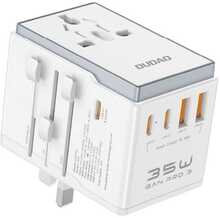 Reisiadapter Dudao A35Pro, 35 W, 3x USB-C, 2x USB-A, valge