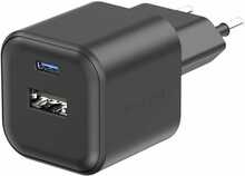 Reisilaadija Swissten Travel Charger GaN, 20W USB-C, 18W USB-A, must
