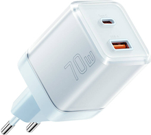 Seinalaadija Essager Yueqi 70W, USB-C + USB-A, sinine