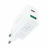 Seinalaadija Acefast A25, USB-C + USB-A, 20 W, valge