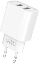 Seinalaadija XO CE02C, 2x USB 2,1A, valge