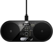 Juhtmevaba laadija Baseus Digital LED Display Dual Qi, 20W, must