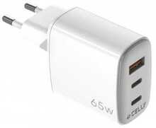 Laadija Celly UP TC 1, 65W, 2xUSB-C, 1xUSB, valge