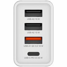 Seinalaadija Verbatim CHR-30EU2, 30W, 3xUSB-A, USB-C PD 3.0, valge