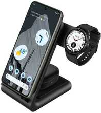 Juhtmevaba laadija Crong PowerSpot Pivot Stand 3in1, must