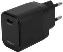 Seinalaadija Deltaco USBC-AC151, 1x USB-C PD, 20 W, must