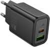 Laadija Hoco N63, 30W, USB-C/USB-A, PD30W+QC3.0, must