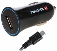 Autolaadija Swissten Premium, Micro USB, 1A, must
