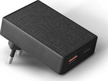 Laadija Uniq Votre Slim Duo, 20 W, USB-C + USB-A, must