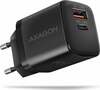 Seinalaadija Axagon ACU-PQ30, 2x porti (USB-A + USB-C), 30W, must