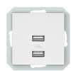 USB laadija Vilma QR1000, 2xUSB, matt valge