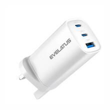 Kiirlaadija Evelatus ETC11 65W Max, USB-C1/USB-C1/USB-A, valge, UK pistik