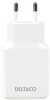 Seinalaadija Deltaco USBC-AC200, 2x USB-C PD, 45 W, õhuke, valge