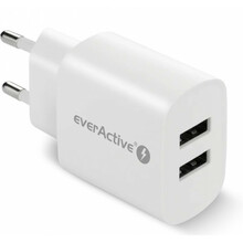 Telefoni laadija Everactive 2X USB, 12W, valge
