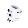 Reisiadapter SBS universaalne EU, 2xUSB-A, valge