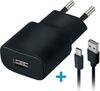 Telefoni laadija Forever TC-01, 2A, must, USB-C kaabel