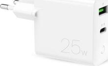 Seinalaadija Puro PUR521WHT, 25 W, USB-A, USB-C, valge