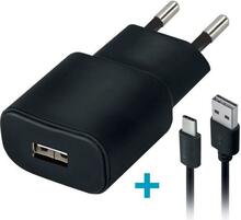 Telefoni laadija Forever TC-01, 2A, must, USB-C kaabel