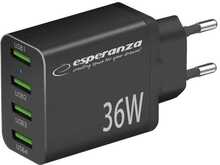 Võrgulaadija Esperanza EZC107K, 36W, must