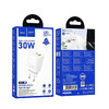 Seinalaadija Hoco N63, USB A + USB C, QC3.0 PD, 30W, valge