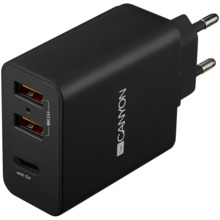 Laadija Canyon H-08, 2xUSB, USB-C, 30W, must