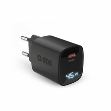 Laadija SBS GaN 45W, USB-C, LCD, must