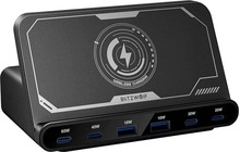 Seinalaadija Blitzwolf BW-S27, 160W, 2xUSB-A, 4xUSB-C, juhtmevaba, must