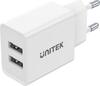 Laadija Unitek P1113A-EU, 2x USB-A, 12 W, valge