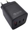 Laadija Extra Digital GaN, 2x USB Type-C, USB Type-A, 65W, PPS, must