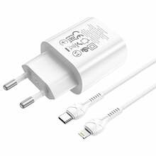 Kodune laadija Hoco N22 Jetta PD25W, Lightning, valge