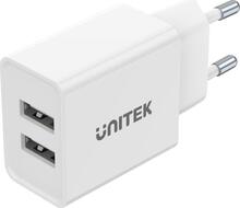 Laadija Unitek P1113A-EU, 2x USB-A, 12 W, valge