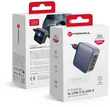 Reisilaadija Forcell F-Energy GaN VT-46, 3x Type C + USB A, PD QC4.0, 100W, hall