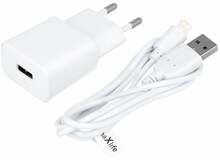 Telefoni laadija Maxlife MXTC-01, 1x USB 2.1A, valge, Lightning kaabel