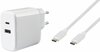 Laadija Vivanco 62773, USB-C - USB-A, 65W, 1m
