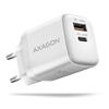 Seinalaadija Axagon ACU-PQ30W, 2x USB-A + USB-C, 30W, valge
