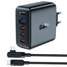 Seinalaadija Acefast A37 PD100W, 4x USB, 100W, must