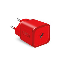Seinalaadija SBS TETRGAN1C20R, 20W, GaN, Power Delivery, punane