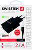 Reisilaadija Swissten Premium, 2xUSB-A, 2.1A, 120 cm, must